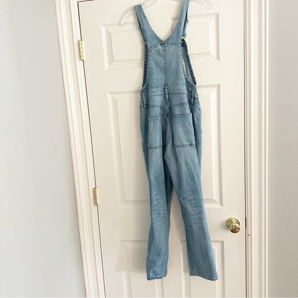 Madewell Bayfront Crop Overalls E9702 Small Button Front Denim Blue Jean - Picture 4 of 14